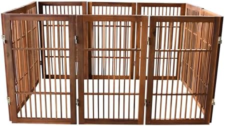 Urnporium Pet Dog Gate Freestanding, Strong Durable Folding Wooden Fence - Image 5