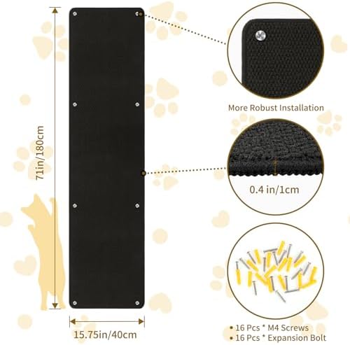 FHTONGE 71x15.8" Thickened Cat Wall Climbing Carpet - Image 2