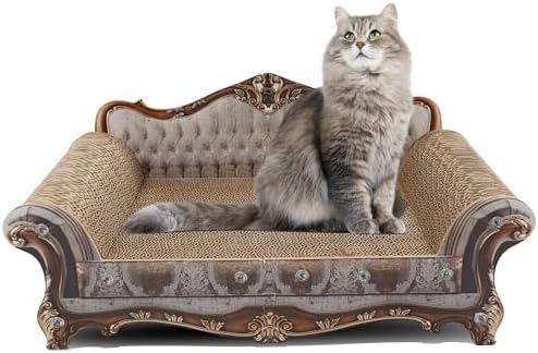 COOZMENT Sofa Shaped Scratching Couch, Thick Scratching Cardboard, Lounge Bed by COOZMENT