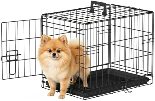 FDW | 18" Foldable Metal Dog Crate | Black | Cage by FDW
