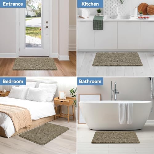 Bcoimo Bath Rug Mat, 60x24 High Absorbent Latte Long Bathroom Runner Rugs - Image 2
