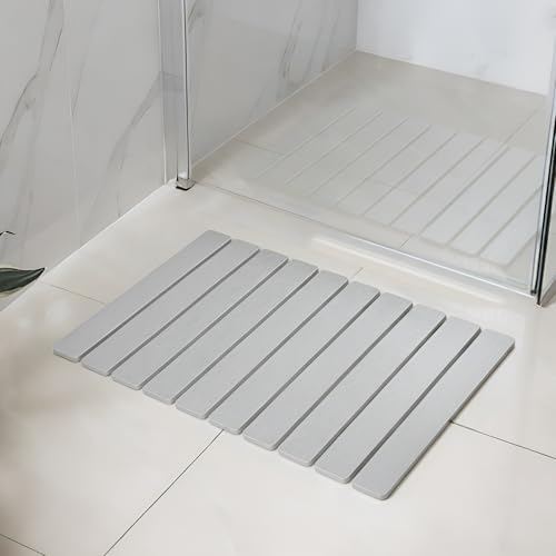 Meowoo Foldable Stone Bath Mat, 23.6"x15.3" Diatomaceous Earth Mat by MeowooOfficial
