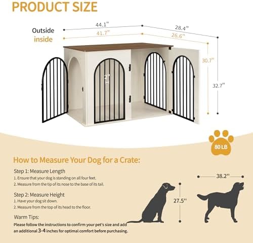 Hzuaneri 44.1'' Dog Crate Furniture, Dog Kennel Indoor - Image 2