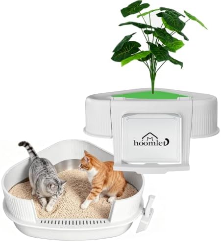 Large Enclosed Corner Cat Litter Box by Unknown