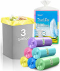 Teivio Small Colorful Clear Trash Bags 3 Gallon 300 Count Garbage Bags by Teivio