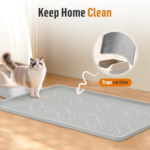 Silicone Cat Litter Box Mat 46"x 32" Extra Large Cat Rubber Mat - Image 2