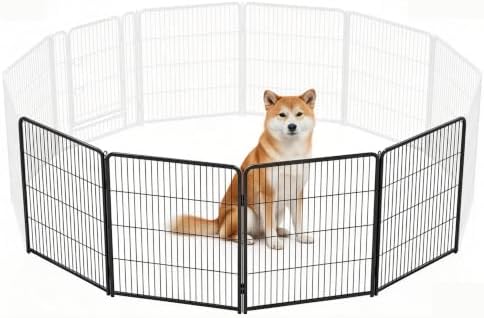 NEWBULIG Dog Playpen Indoor 32 Inch 4 Panels, Metal Outdoor Dog Fence Pen by NEWBULIG