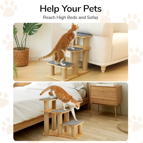 FUKUMARU Dog Stairs, Solid Wood Pet Stairs - Image 3
