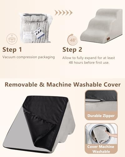 Aodisman Dog Stairs for Small Dogs, 3 Step Dog Ramp for Couch, Non-Slip Steps - Image 4