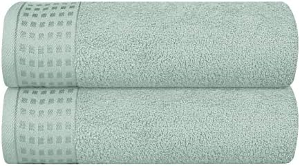 GLAMBURG 100% Cotton 2 Pack Oversized Bath Towel Set 28x55 Inches, Ultra Soft by GLAMBURG