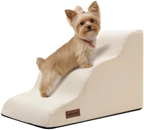 Aodisman Dog Stairs for Small Dogs, 3 Step Dog Ramp for Couch, Non-Slip Steps by AODISMAN