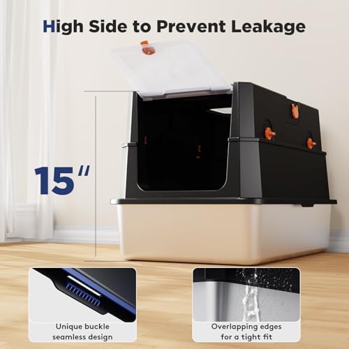 FURTIME Stainless Steel Litter Box - Image 4
