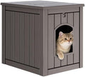 Cat Litter Box Enclosure, Enclosed Cat Litter Box Raised Floor, Openable Front by Unknown