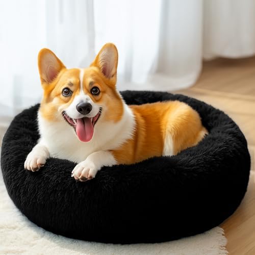 28in Large Dog Bed, Calming Donut Bed - Image 5