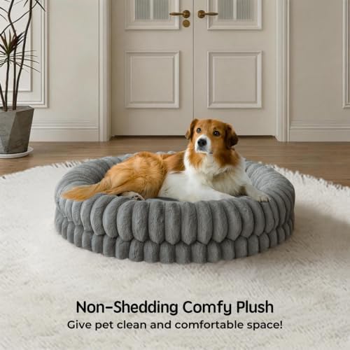 BALANCE Luxury Donut Dog Bed, 36 Inches Round Dog Beds Large Sized Dogs Washable - Image 2