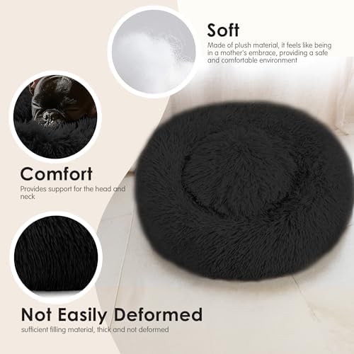 Dogs Bed for Small Dogs, Anti-Anxiety Washable Round Bed - Image 4