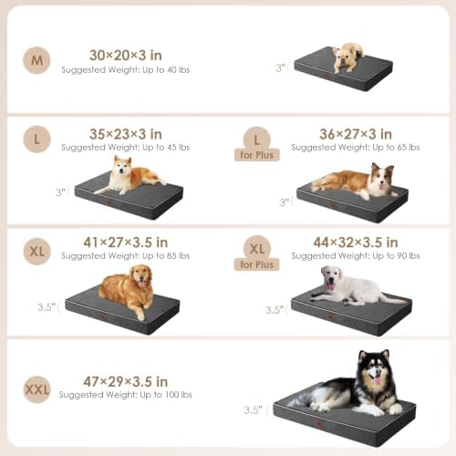 EHEYCIGA Extra Large Memory Foam Dog Bed Mat, Dark Grey - Image 3