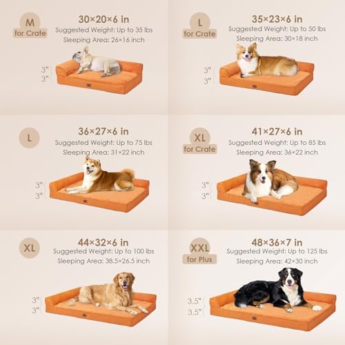 EHEYCIGA Memory Foam Dog Bed for Crate, L Plus Dog Bed - Image 2