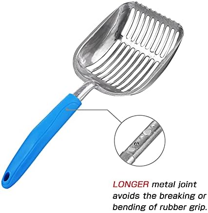 The Latest Update Metal Cat Litter Scoop POLISHING Blue Handle, Aluminum Alloy - Image 5