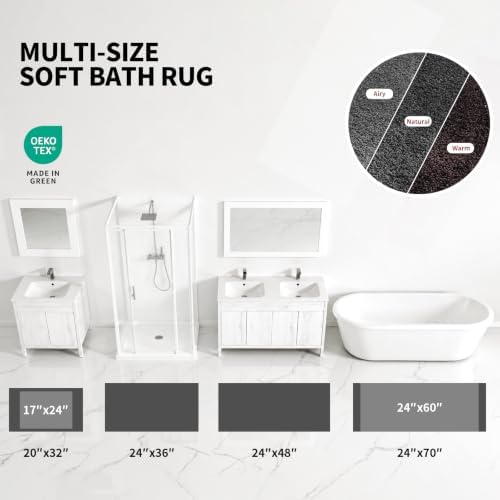 ILANGO Bathroom Rugs 70" × 24", Extra Soft Absorbent Microfiber Bath Rugs - Image 4
