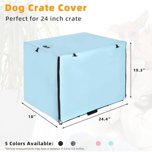 X-ZONE PET Dog Crate Cover Waterproof Kennel Cover, 24 in Blue - Image 2