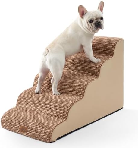 COZY KISS Extra Wide Dog Stair for Small Dog, 5 Step Pet Ramp for Bed by COZYKISS
