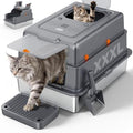 FURTIME XXXL Extra Large Enclosed Stainless Steel Litter Box by FURTIME