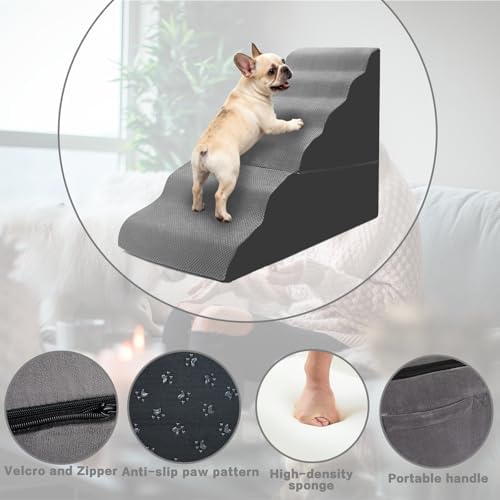 Dog Stairs for High Beds 30-36 Inches Tall, 6-Step Pet Stairs for Small Medium - Image 4