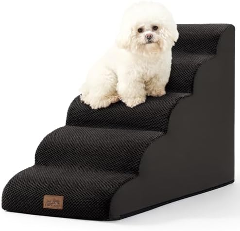 COZY KISS Wide Dog Stair for Small Dog 22.6" H, 5 Step Pet Ramp for Bed by COZYKISS