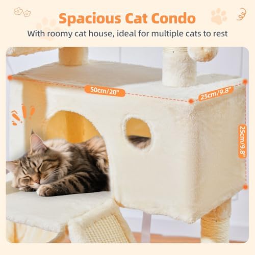 Taoqimiao Sturdy Cat Tree, 58In Cat Tower - Image 5
