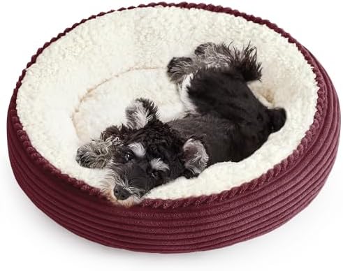 Love's cabin Round Donut Cat and Dog Cushion Bed, 24in Pet Bed by Lovescabin