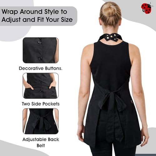 Ladybird Line 280 Black Pro Jacket Style Apron, 2 Front Pockets, Water Resistant - Image 3