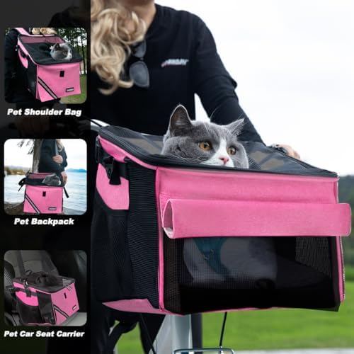 Pet Carrier Bicycle Basket Bag Pet Carrier/Booster Backpack - Image 2