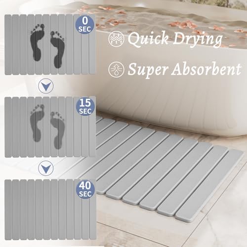 Large Stone Bath Mat 31.5 x 19.7in, Diatomaceous Earth Mat - Image 4