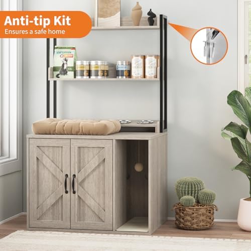 IDEALHOUSE 53" H Cat Litter Box Enclosure Hidden Litter Box Furniture - Image 6
