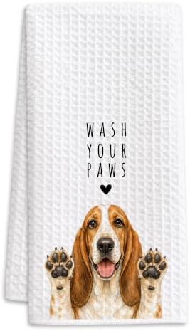 Basset Kitchen Towel, Hand Towel, Basset Hound Gifts by Buildinest