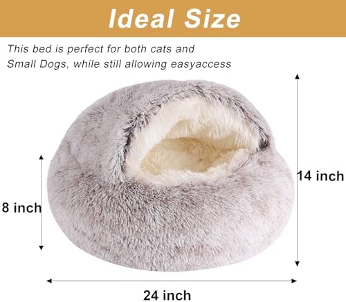 Dog Beds for Small Dogs, Cat Bed Cave, Washable Cute Cat Bed, Cozy Nook Pet Bed - Image 6