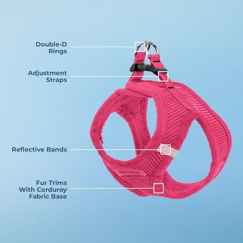 Voyager Step-in Plush Dog Vest Harness -Fuchsia Corduroy - Image 3