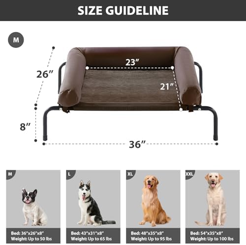 RRPETHOME Elevated Cooling Dog Cot Bed, Large Raised Outdoor Dog Bed - Image 2