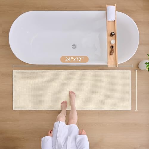 ILANGO Upgraded Waffle Bath Rug 24x72, Super Absorbent Non Slip Bath Mat - Image 2