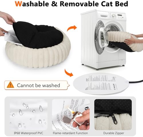 INVENHO Heated Cat Beds for Indoor Cats and Small Dogs, Removable Waterproof - Image 7