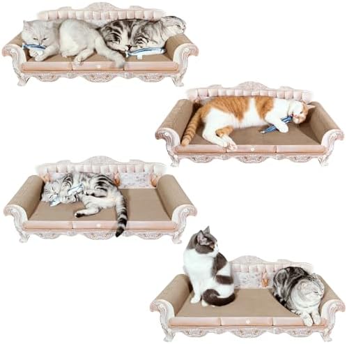 miwoowim 31.5" Extra Large Cat Scratcher Sofa, Durable Cardboard Lounge Bed - Image 4