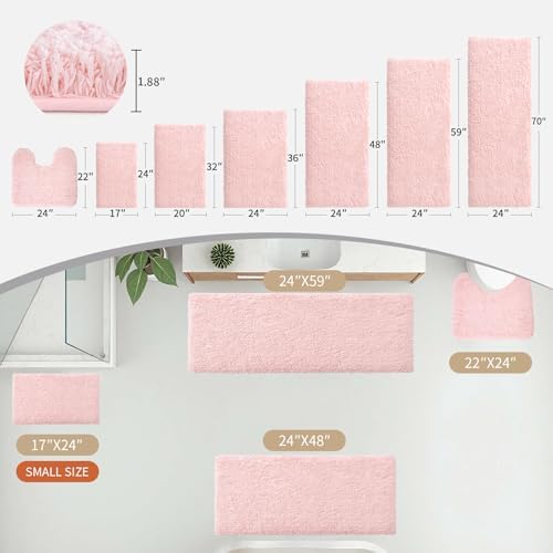 Disolla Toilet Rug 22x24 Pink, Soft Toilet Mat U-Shaped Washable - Image 3