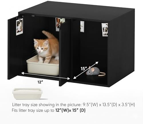 Furinno Peli Cat Litter Box Enclosure, 24 Inch Hidden Litter Box Furniture - Image 4