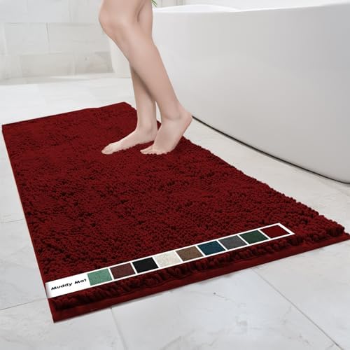 Muddy Mat® | Chenille Bathroom Rugs Quick Dry Microfiber Mats Non Slip Washable by MuddyMat%C2%AE