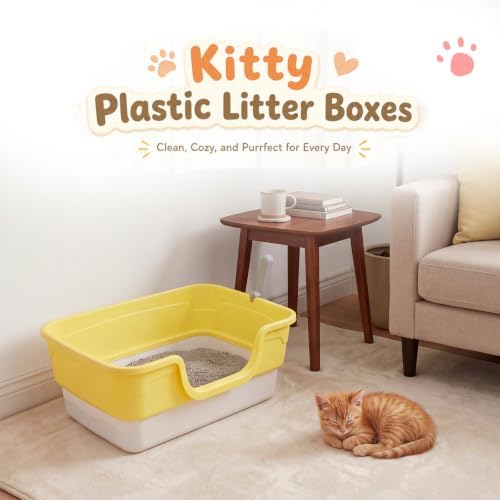 Bokon 2 Pack Small Cat Low Entry Litter Box, Kitty Litter Pan - Image 3