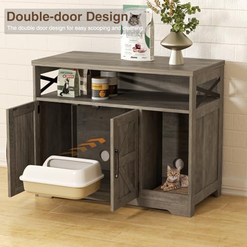 Halitaa Cat Litter Box Enclosure, Hidden Litter Box - Image 3
