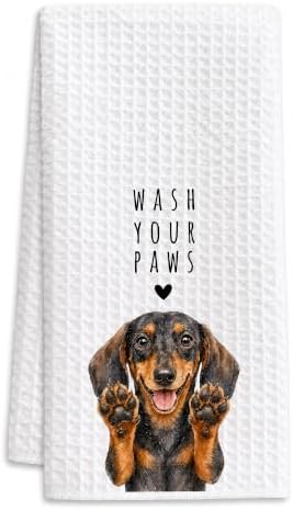 Doxie Kitchen Towel, Hand Towel, Dachshund Gifts by Buildinest