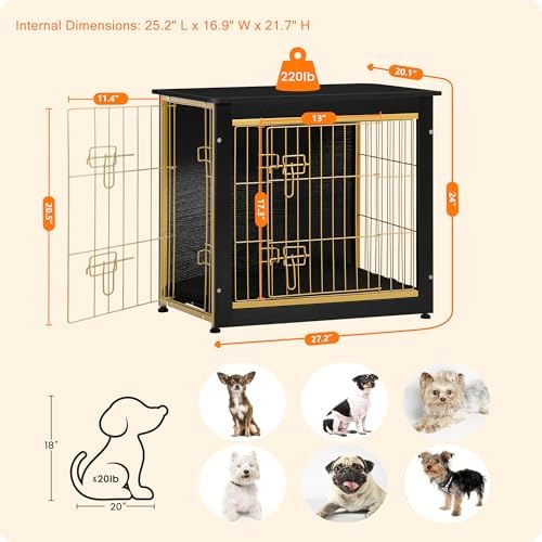 DWANTON 27" Dog Crate Furniture, Dog Kennel Indoor, - Image 2