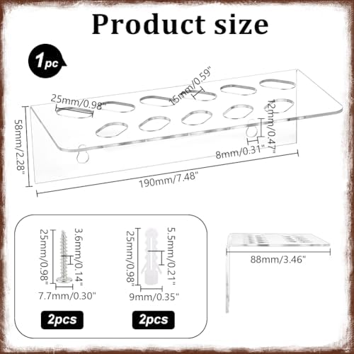 AHANDMAKER 2Pcs Clear Acrylic Wall Mounted Scissors Shear Holder Rack - Image 2